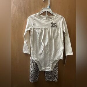 Carter's Cream Onesie with Leopard Print Pants